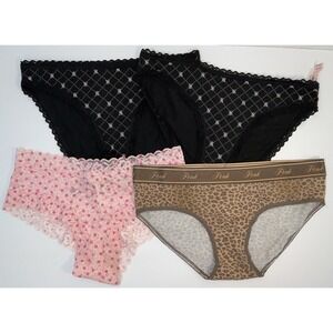 NWT Lot 4 Pairs Victoria's Secret & PINK Panties Bikini Hip Hug Cheeky - Medium